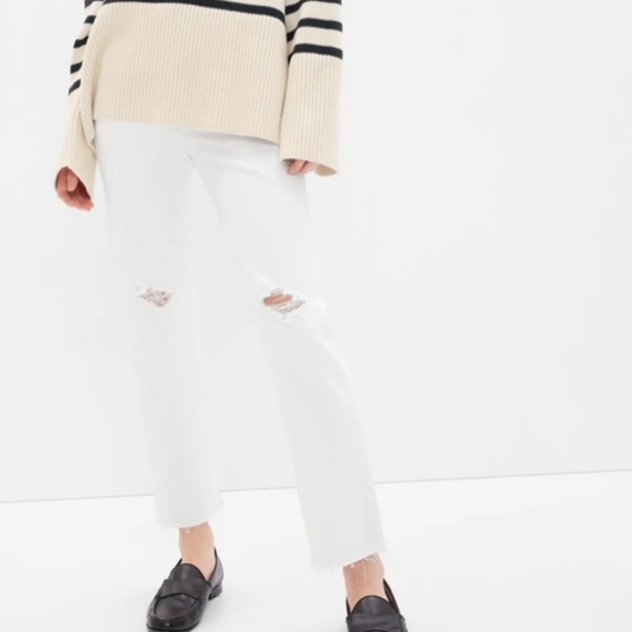 Gap Cheeky Sky High White Jeans Size 4 Tall - Picture 2 of 9